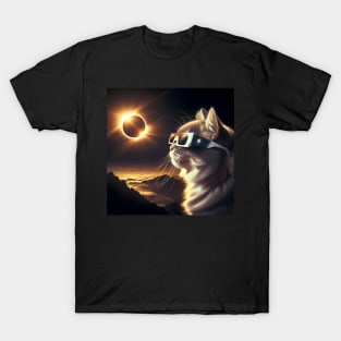 Funny Cat watching an Eclipse T-Shirt